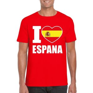 Rood I love Espana supporter shirt heren - Spanje t-shirt heren