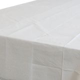 Wit tafelkleed 274 x 137 cm met witte tafelloper met glitters voor de kersttafel - Kerstdecoratie - Kerstversiering