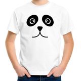 Panda / pandabeer gezicht verkleed t-shirt wit voor kinderen - Carnaval fun shirt / kleding / kostuum