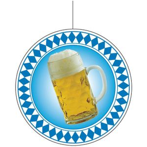 Bierpul Oktoberfest decoratiebord 28 cm - Bierfeest thema versiering