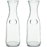 2x Glazen karaffen 1000 ml - Zeller - Keukenbenodigdheden - Tafel dekken - Koude dranken serveren - Karaffen/schenkkannen zonder dop