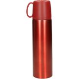 Thermosfles/isoleerfles - RVS met kunststof dop - rood - 500 ml