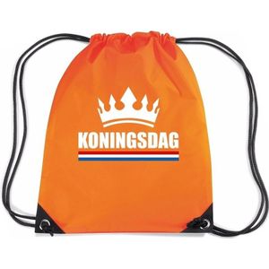 Oranje nylon rijgkoord rugzak/ sporttas Koningsdag