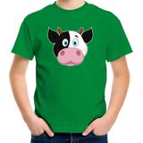 Cartoon koe t-shirt groen voor jongens en meisjes - Kinderkleding / dieren t-shirts kinderen
