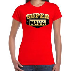 Super mama cadeau t-shirt rood voor dames - moederdag / verjaardag kado shirt
