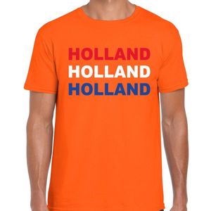Oranje Holland t-shirt in de kleuren van de Nederlandse vlag voor heren - Oranje / EK / WK supporter / Koningsdag shirt / kleding