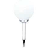 Set van 3x stuks solar tuinlampen/prikspots bol op zonne-energie 30 cm - Prikspots tuinverlichting