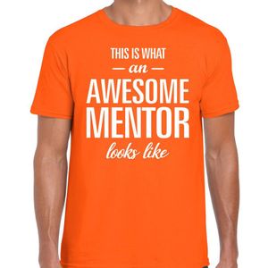 This is what an awesome mentor looks like cadeau t-shirt oranje voor heren -  bedankt cadeau voor een mentor