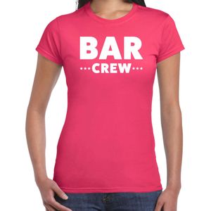 Bellatio Decorations Bar Crew t-shirt voor dames - personeel/staff shirt - roze