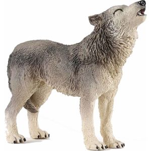 Plastic speelgoed dieren figuur huilende wolf 9 cm