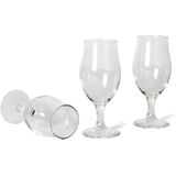 6x Stuks speciaalbier glazen set - 260 ml - tulpvormige bierglazen op voet