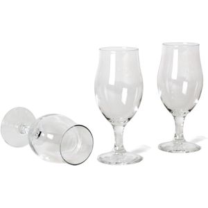 6x Stuks speciaalbier glazen set - 260 ml - tulpvormige bierglazen op voet