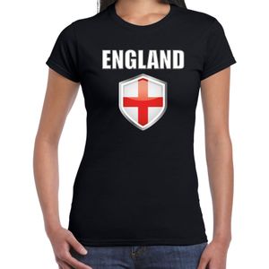 Engeland landen t-shirt zwart dames - Engelse landen shirt / kleding - EK / WK / Olympische spelen England outfit
