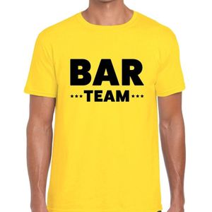 Bar team tekst t-shirt geel heren - evenementen crew / personeel shirt