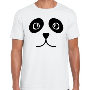 Panda / pandabeer gezicht verkleed t-shirt wit voor heren - Carnaval fun shirt / kleding / kostuum