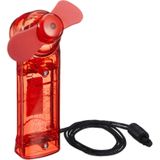 Cepewa Ventilator voor in je hand - 2x - Verkoeling in zomer - 10 cm - Rood - Klein zak formaat model