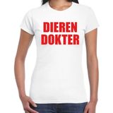 Dierendokter verkleed t-shirt wit voor dames - dierenarts carnaval / feest shirt kleding / kostuum