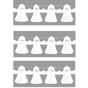 3x Spook slinger van papier 4 meter - Halloween/horror decoratie/versiering