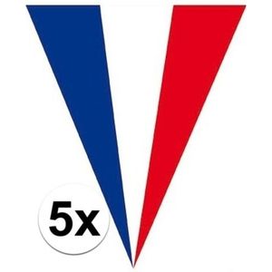 5x Frankrijk vlaggenlijnen 5 meter