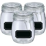 Weckpotten/inmaakpotten - 4x - 750 ml - glas - met beugelsluiting - incl. etiketten