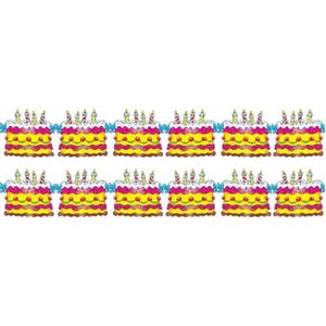 2x stuks verjaardag taart feest slinger verjaardag 3 meter - Feestslingers van papier - Feestartikelen/versiering