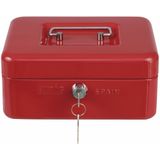 AMIG Geldkistje met 2 sleutels - rood - staal - muntbakje - 25 x 18 x 9 cm - inbraakbeveiliging