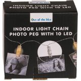 Out of the Blue lichtslinger - LED verlichte knijpertjes - warm wit - 160 cm - kerstkaarten ophangen