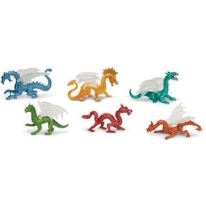 Plastic speelgoed figuur draken 6 stuks