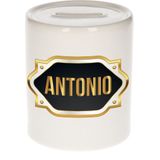 Antonio naam cadeau spaarpot met gouden embleem - kado verjaardag/ vaderdag/ pensioen/ geslaagd/ bedankt