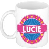Lucie naam koffie mok / beker 300 ml  - namen mokken