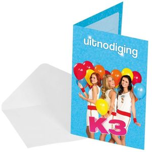 16x Uitnodigingen van de bekende meidengroep K3! - Kinderfeestje/verjaardag artikelen