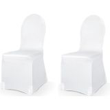 Set van 50x stuks universele witte elastische stoelhoezen 50 x 105 cm - Trouwerij/bruiloft feestartikelen versiering