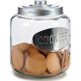 Glazen Koektrommel/Snoepjes/Koekjes Voorraad Pot met Zilverkleurige Deksel 4000 ml
