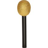 Atosa Speelgoed playback microfoon - 2x - goud - kunststof - 22 cm