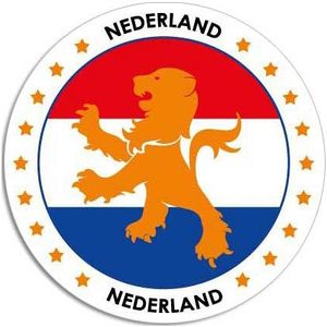 5x stuks nederland raamstickers rond 14 cm - Holland raam decoratie stickerss