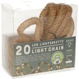 Touwverlichting lichtsnoer - 320 cm - 20 micro leds - warm wit - op batt.