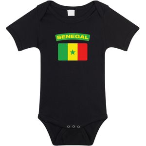 Senegal baby rompertje met vlag zwart jongens en meisjes - Kraamcadeau - Babykleding - Senegal landen romper