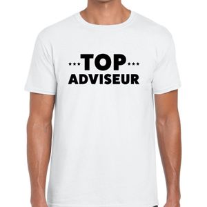 Top adviseur beurs/evenementen t-shirt wit heren - dienstverlening/advies shirt