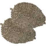 Set van 8x stuks ronde placemat zeegras naturel - 48 x 33 cm - Tafel onderleggers