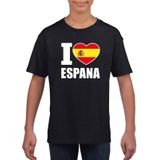 Zwart I love Espana supporter shirt kinderen - Spanje shirt jongens en meisjes