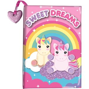Dagboek Sweet Dreams unicorns/eenhoorns glitter  - Persoonlijke dagboeken - Cadeau voor meiden/kinderen