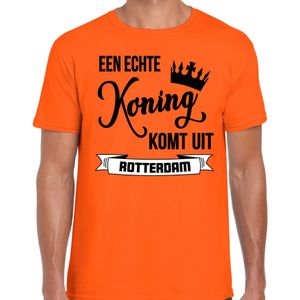 Bellatio Decorations Oranje Koningsdag t-shirt - echte Koning komt uit Rotterdam - heren