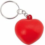 20x Stressbal sleutelhanger hartje 3,6 cm