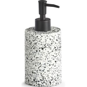 Zeller zeeppompje/dispenser - kunststeen - terrazzo - 8 x 17 cm - 280 ml