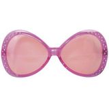 4x stuks diamant verkleed feest zonnebril roze - carnaval brillen