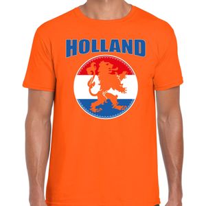Oranje fan t-shirt voor heren - Holland met oranje leeuw - Nederland supporter - EK/ WK shirt / outfit