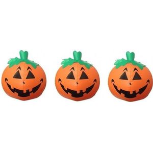 3x Opblaasbare LED pompoen - Halloween/horror decoratie/versiering