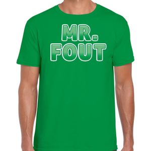 Bellatio Decorations verkleed t-shirt voor heren - Mr. Fout - groen - carnaval