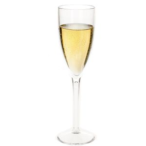 Champagne/prosecco flute glas - 15 cl/150 ml - onbreekbaar transparant kunststof - bruiloft/feest glazen