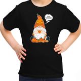 Bellatio Decorations halloween verkleed t-shirt voor kinderen - pompoen kabouter/gnome - zwart